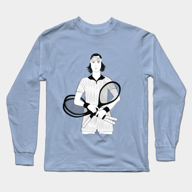 Richie Tenenbaum tenis B&W - Wes Anderson Long Sleeve T-Shirt by mujeresponja